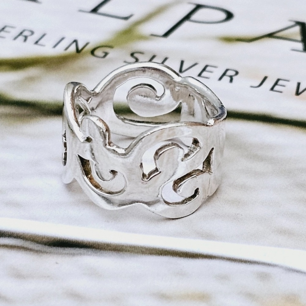 Silpada Vintage Rare .925 Sterling Silver Scroll Ring Sz 7 1/2
